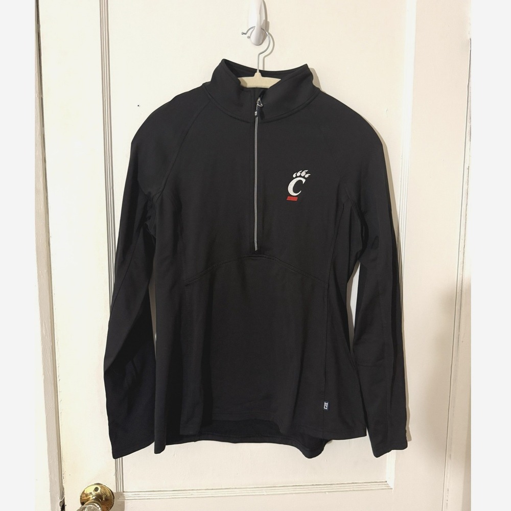 Cutter & Buck Cincinnati Bearcats Quarter Zip Pullover Black Womens Medium
